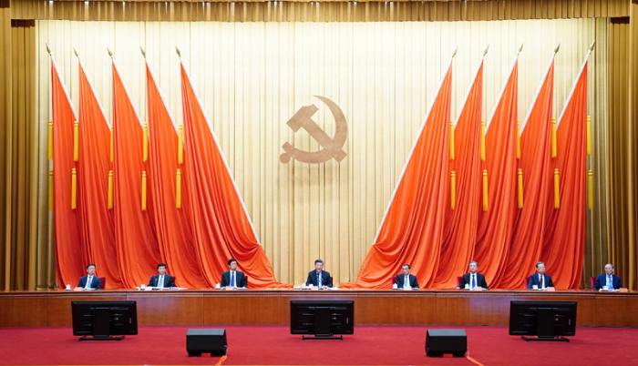 2月20日，党史学习教育动员大会在北京召开。中共中央总书记、国家主席、中央军委主席习近平出席会议并发表重要讲话。新华社记者 翟健岚 摄
